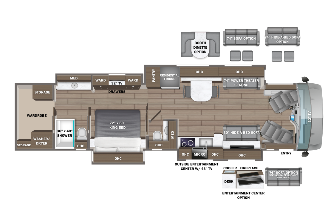 2025 Entegra Aspire 44D Floorplan Image