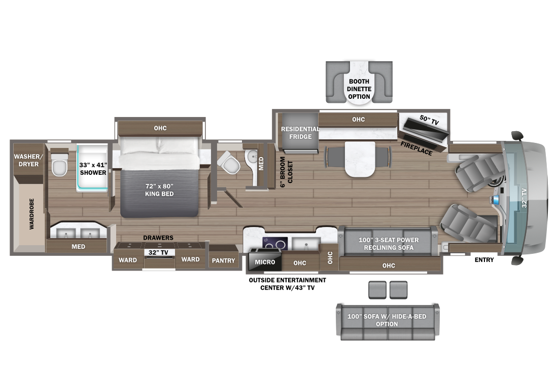 2025 Entegra Cornerstone 45B Floorplan Image