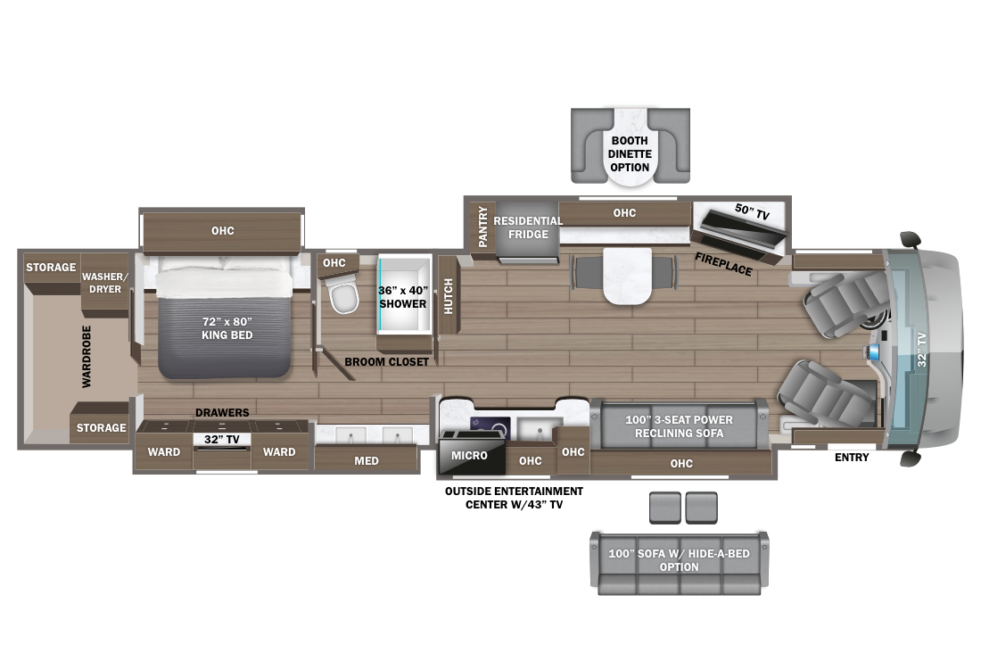 2025 Entegra Cornerstone 45Z Floorplan Image